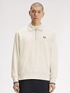 Koszulka polo Fred Perry z długim rękawem i półzamkiem w kolorze ecru Model / Voorkant