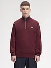 Fred Perry halvzip-trøje Burgundy Model / Voorkant