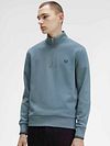 Fred Perry Half Zip Trui Blauw Model / Voorkant