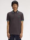 Fred Perry Polo Twin Tipped M3600 Grey 85B Model / Voorkant