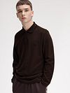 Koszulka polo Fred Perry z długim rękawem w kolorze brązowym 49A Model / Voorkant