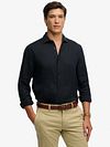 Superdry skjorte Riviera Linen Classic Eclipse Navy Model / Voorkant