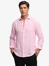 Superdry Riviera Skjorte Hør Classic Lyserød Model / Voorkant
