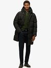 Superdry Lange Pufferjacke Hooded Schwarz Model / Voorkant