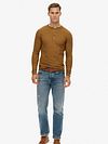 Superdry Trøje Henley Waffle Washed Camel Model / Voorkant