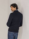 Maglione half zip State of Art in misto lana blu navy Model / Achterkant