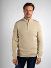 Maglione Half Zip Suitable Patch ecru Model / Voorkant con Stefan