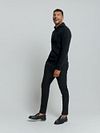 Maglione No Excess Half Zip bicolore melange nero Model / Zijkant