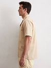 Marc O'Polo Crèpe Hemd Short Sleeves Beige Model / Zijkant