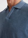 Marc O'Polo Poloshirt Riva Terry Cloth Blauw Model / Detail