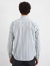 Marc O'Polo Shirt Rayé Bleu Model / Achterkant
