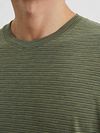 Marc O'Polo T-shirt Slub Strepen Donkergroen Model / Detail