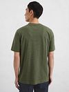 Marc O'Polo T-Shirt Slub Stripes ciemnozielony Model / Achterkant