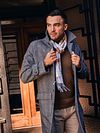 Suitable cappotto Longsaddle spigato marrone Model / Sfeerbeeld