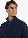 McGregor Halv Zipp Genser Merinoull Blanding Struktur Navy Model / Detail