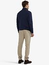 McGregor maglione Half Zip in misto merino strutturato navy Model / Achterkant