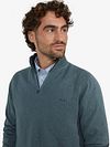 McGregor Half Zip Pullover Merinowolle Structure Grün Model / Detail