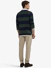 McGregor Rugbyshirt Streifen Navy Olive Model / Achterkant