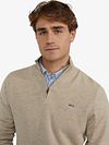 McGregor Half Zip Trui Merino Blend Structure Sand Model / Detail