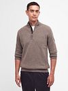 Barbour Half Zip Pullover Wool Taupe Model / Voorkant