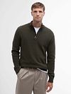 Barbour Half Zip Pullover Wool Olive Model / Voorkant