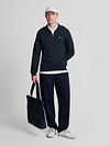 Lyle & Scott sweatshirt halv lynlås i navy Model / Voorkant
