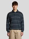 Lyle and Scott Rugby Polo Shirt Stripe Navy  Model / Voorkant