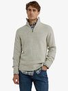 McGregor Half Zip Pullover Lambswool Blend Ecru Model / Voorkant