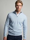 McGregor Half-Zip Strik Cotton Cashmere Powder Blå Model / Voorkant