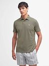 Barbour Pique Polo Shirt Dusty Green Model / Voorkant