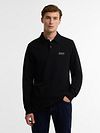 Koszulka polo Barbour International z długim rękawem z piki, Washed Charcoal Model / Voorkant