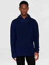 KnowledgeCotton Apparel Half Zip Pullover Merino Marine Model / Voorkant