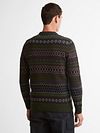 Maglione Barbour Fairisle in lana verde scuro Model / Achterkant
