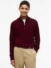 Tommy Hilfiger Pullover Half Zip Lambswool Burgundy Heather Model / Voorkant