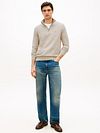 Tommy Hilfiger Halv Zip Sweater Essential Greige Model / Voorkant