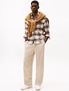 Tommy Hilfiger Flanell Hemd Karos Beige Model / Voorkant