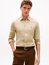 Tommy Hilfiger Skjorte Lin Beige Model / Voorkant