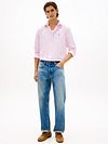 Tommy Hilfiger Poplin Skjorte Stribe Rosa Model / Voorkant