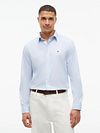 Tommy Hilfiger Poplin Hemd Gestreift Hellblau Model / Voorkant