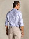 NZA Shirt Picton Linen Blend Stripe Bleu Model / Achterkant