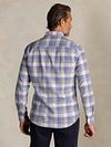 NZA Shirt Picton Linen Blend Bleu A Carreaux Model / Achterkant
