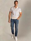 NZA Knitted Polo Shirt Stripe Ecru Model / Voorkant
