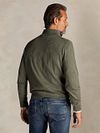 Sweter NZA Akar Melange Army z krótkim zamkiem w kolorze zielonym Model / Achterkant