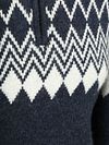 Sweter Suitable Avery Nordic z zamkiem half zip, z mieszanki wełny, w kolorze granato Product / Detail