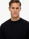 Superdry Jacob Cable Sweter Navy Model / Voorkant