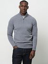 Sweter Profuomo z półzamkiem z domieszką wełny w kolorze niebieskim Model / Voorkant