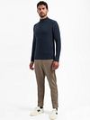 Sweter No Excess Half Zip Rib w kolorze granatowym Model / Voorkant