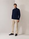 Sweter State of Art Half Zip Wool Blend Melange granatowy Model / Voorkant