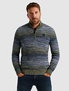 Sweter PME Legend z półzamkiem Colormix, niebieski Model / Voorkant