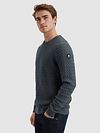 Sweter Vanguard o dzianinowej strukturze w kolorze niebieskim Model / Zijkant